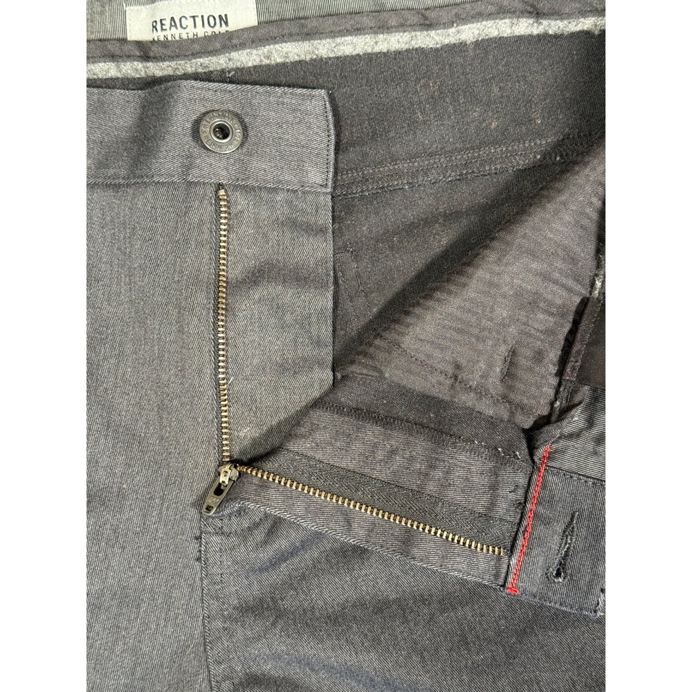 Kenneth Cole Reaction Mens Slim Fit Pants 32x30 Charcoal Gray Heather 5-Pocket - Picture 5 of 11